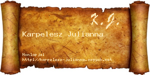 Karpelesz Julianna névjegykártya
